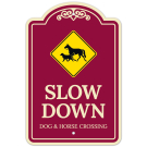 Slow Down Dog And Horse Crossing Décor Sign Slow Down Dog And Horse Crossing Décor Sign