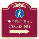 Pedestrian Crossing With Right Arrow Décor Sign Pedestrian Crossing With Right Arrow Décor Sign