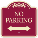 No Parking With Bidirectional Arrow Décor Sign No Parking With Bidirectional Arrow Décor Sign