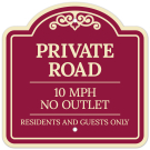 Private Road 10 Mph No Outlet Residents And Guests Only Décor Sign Private Road 10 Mph No Outlet Residents And Guests Only Décor Sign