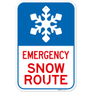 Emergency Snow Route Sign Emergency Snow Route Sign