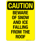 Caution Beware of Snow and Ice Falling From The Roof Sign Caution Beware of Snow and Ice Falling From The Roof Sign