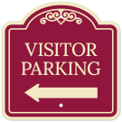 Visitor Parking With Left Arrow Décor Sign Visitor Parking With Left Arrow Décor Sign