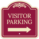 Visitor Parking With Right Arrow Décor Sign Visitor Parking With Right Arrow Décor Sign