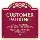 Customer Parking Unauthorized Cars Will be Towed Away Décor Sign Customer Parking Unauthorized Cars Will be Towed Away Décor Sign