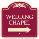 Wedding Chapel With Right Arrow Décor Sign Wedding Chapel With Right Arrow Décor Sign