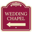 Wedding Chapel With Left Arrow Décor Sign Wedding Chapel With Left Arrow Décor Sign