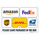 Please Leave Packages In The Box Sign, (SI-7433) Please Leave Packages In The Box Sign, (SI-7433)