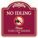 No Idling Please Turn Off Engine With Symbol Décor Sign No Idling Please Turn Off Engine With Symbol Décor Sign