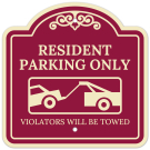 Resident Parking Only Violators Will Be Towed With Symbol Décor Sign Resident Parking Only Violators Will Be Towed With Symbol Décor Sign