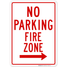 Plain No Parking Fire Zone Right Side Sign Plain No Parking Fire Zone Right Side Sign
