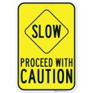 Proceed Caution With Slow Symbol Sign Proceed Caution With Slow Symbol Sign