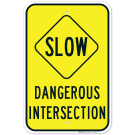 Dangerous Intersection With Slow Symbol Sign Dangerous Intersection With Slow Symbol Sign