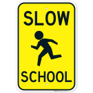 Slow School Sign, With Symbol Slow School Sign, With Symbol