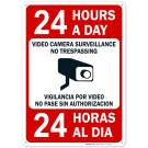 Video Surveillance No Trespassing Sign, Bilingual English and Spanish Video Surveillance No Trespassing Sign, Bilingual English and Spanish