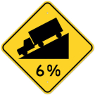 MUTCD Hill 6 % W7-1A Sign MUTCD Hill 6 % W7-1A Sign