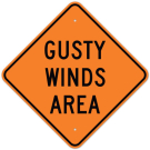 MUTCD Gusty Winds Area Orange W8-21 Sign MUTCD Gusty Winds Area Orange W8-21 Sign