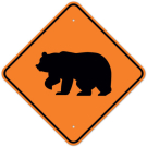 MUTCD Bear W11-16 Orange Sign MUTCD Bear W11-16 Orange Sign