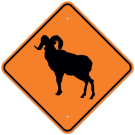MUTCD Bighorn Sheep W11-18 Orange Sign MUTCD Bighorn Sheep W11-18 Orange Sign