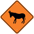 MUTCD Donkey Orange W11-19 Sign MUTCD Donkey Orange W11-19 Sign