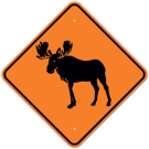 MUTCD Moose W11-21 Orange Sign MUTCD Moose W11-21 Orange Sign