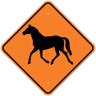 MUTCD Horse Orange W11-22 Sign MUTCD Horse Orange W11-22 Sign