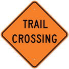 MUTCD Trail Crossing W11-15a Orange Sign MUTCD Trail Crossing W11-15a Orange Sign