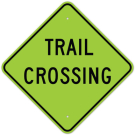 MUTCD Trail Crossing Green W11-15a Sign MUTCD Trail Crossing Green W11-15a Sign
