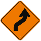 MUTCD Right Reverse Curve Orange W1-4R Sign MUTCD Right Reverse Curve Orange W1-4R Sign