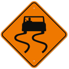 MUTCD Slippery When Wet With Graphic W8-5 Sign MUTCD Slippery When Wet With Graphic W8-5 Sign