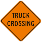 MUTCD Truck Crossing W8-6 Orange Sign MUTCD Truck Crossing W8-6 Orange Sign