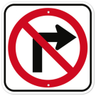MUTCD No Right Turn R3-1 Sign MUTCD No Right Turn R3-1 Sign