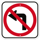 MUTCD No Left Turn R3-2 Sign MUTCD No Left Turn R3-2 Sign