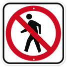 MUTCD No Pedestrian Crossing With Graphic R9-3A Sign MUTCD No Pedestrian Crossing With Graphic R9-3A Sign
