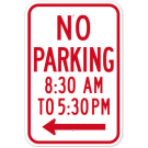 MUTCD No Parking Specify Times Right Arrow R7-2A Sign MUTCD No Parking Specify Times Right Arrow R7-2A Sign
