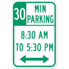 MUTCD 30 Minute Parking Bidirectional Arrow R7-108 Sign MUTCD 30 Minute Parking Bidirectional Arrow R7-108 Sign