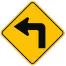 MUTCD Left Turn W1-1L Sign MUTCD Left Turn W1-1L Sign