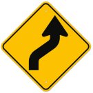 MUTCD Right Reverse Curve W1-4R Sign MUTCD Right Reverse Curve W1-4R Sign