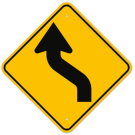 MUTCD Left Reverse Curve Turn W1-4L Sign MUTCD Left Reverse Curve Turn W1-4L Sign
