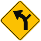MUTCD Left Turn Arrow W1-10 Sign MUTCD Left Turn Arrow W1-10 Sign