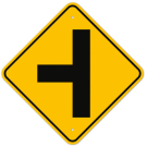 MUTCD Left Side Road W2-2 Sign MUTCD Left Side Road W2-2 Sign