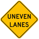 MUTCD Uneven Lanes W8-11 Sign MUTCD Uneven Lanes W8-11 Sign