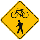MUTCD Pedestrian And Bike Crossing W11-15 Sign MUTCD Pedestrian And Bike Crossing W11-15 Sign