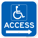 Access With Right Arrow Sign, Access With Right Arrow Sign,