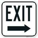 Exit Sign With Right Arrow Sign, Exit Sign With Right Arrow Sign,
