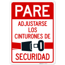 Stop Fasten Your Seatbel Spanish Sign, Stop Fasten Your Seatbel Spanish Sign,