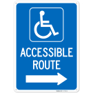 Accessible Route With Right Arrow Sign, Accessible Route With Right Arrow Sign,