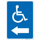 Handicap Accessible With Left Arrow Sign, Handicap Accessible With Left Arrow Sign,