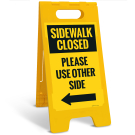 Sidewalk Closed Please Use Other Side With Arrow Sidewalk Sign Kit, Sidewalk Closed Please Use Other Side With Arrow Sidewalk Sign Kit,