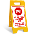 Stop Do Not Leave Deliveries Here Take To The Front Door Sidewalk Sign Kit, Stop Do Not Leave Deliveries Here Take To The Front Door Sidewalk Sign Kit,